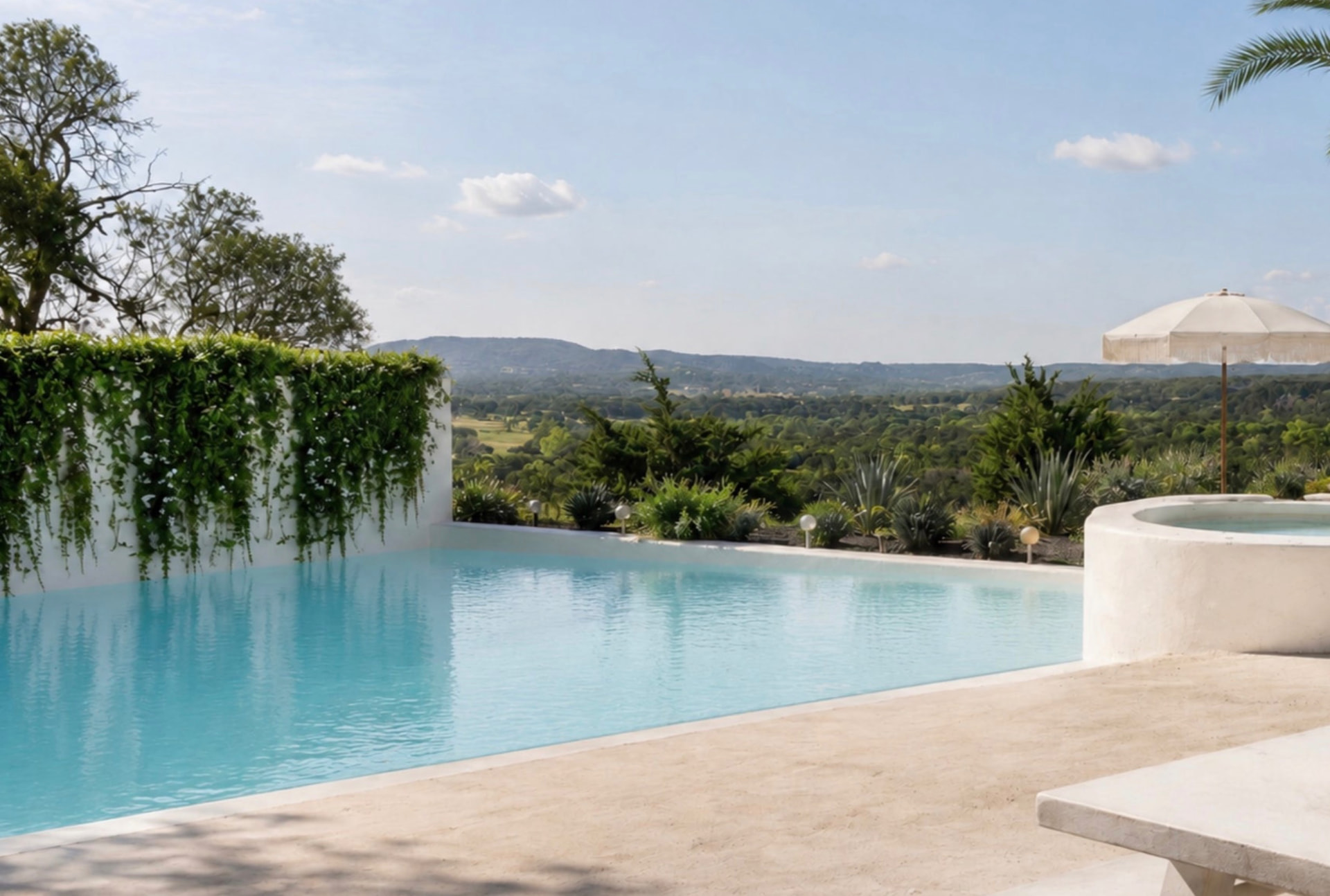 The founder's own pool on a hilltop overlooking the Texas Hill Country